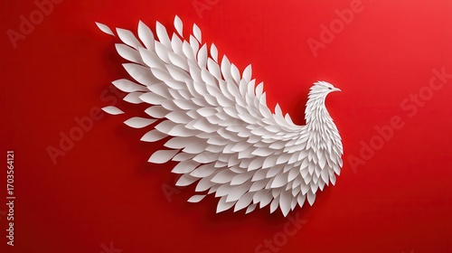 Elegant Paper Cut Phoenix Symbolizing Rebirth and Creativity