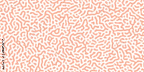 Seamless wallpaper with red hearts and ribbon. Red Abstract turing pattern lines. wallpaper fabric diffusion noodle background EPS 10. Generative algorithm psychedelic background. Reaction-diffusion