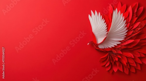 Detailed Paper Cut of a Phoenix Symbolizing Renewal and Transformation