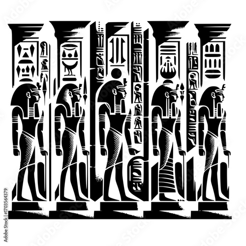 Ancient Egyptian carved stones image vector illustration