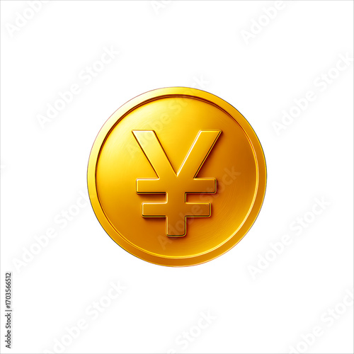  Gold Coin,
Luxury 3D Render of a Gold Coin Embossed with the Japanese Yen