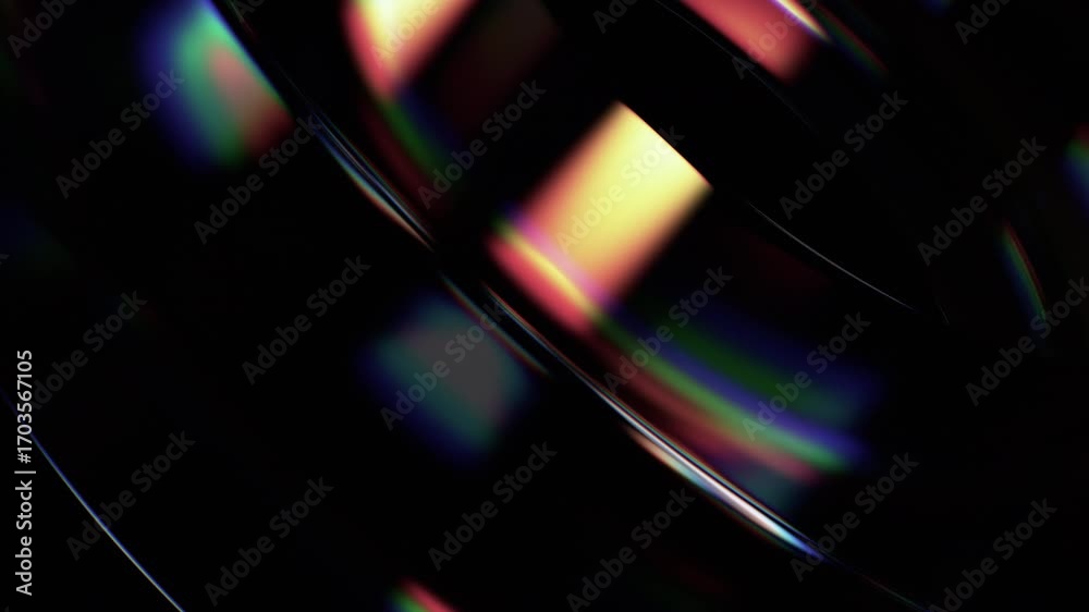 Abstract animation, background with color refraction effect, 4k seamless looped video, 3d render