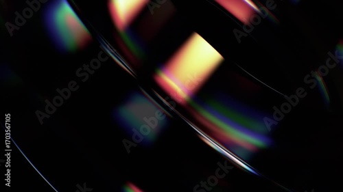 Abstract animation, background with color refraction effect, 4k seamless looped video, 3d render