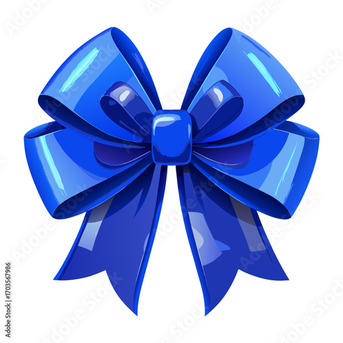blue bow isolated on white