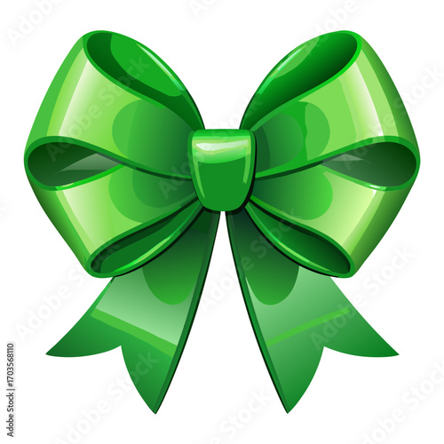 green bow isolated on white