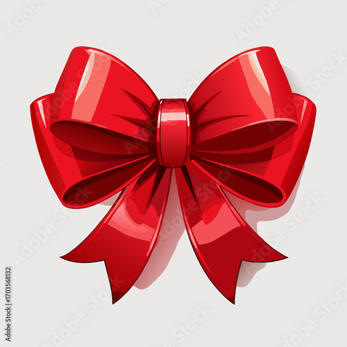 red bow isolated on white