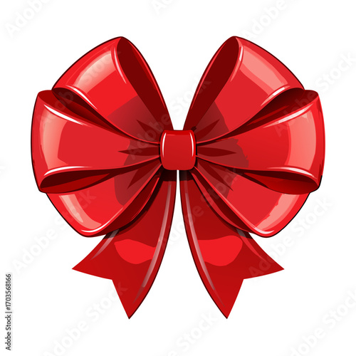 red bow isolated on white