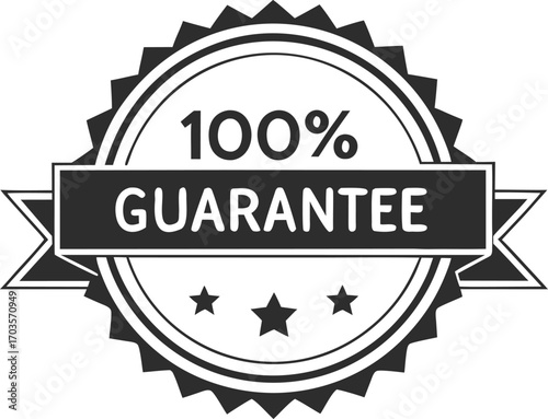 Guarantee badge, label design vector illustration isolated on transparent background