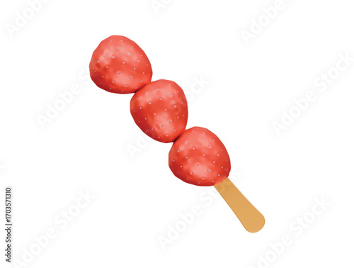tanghulu icon 3d illustration render