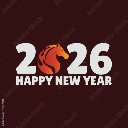 happy 2026 new year, fire horse chinese new year