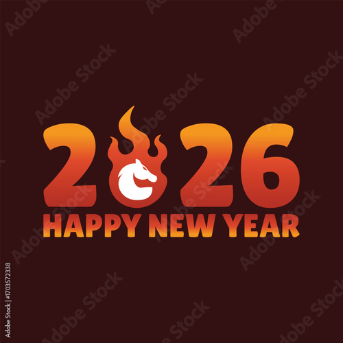 happy 2026 new year, fire horse chinese new year
