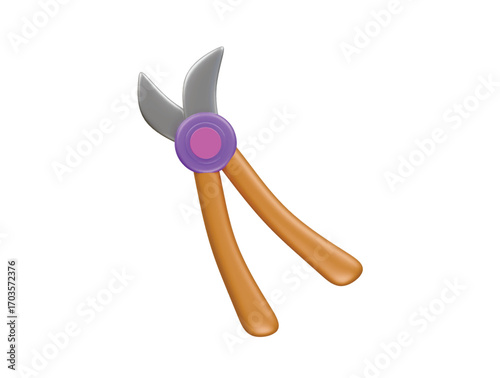 garden pruner icon 3d illustration render
