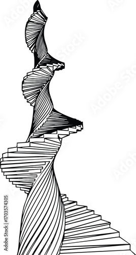 Illustration of the double helix staircase at chteau de chambord, showcasing its unique design, architectural brilliance, and historical significance