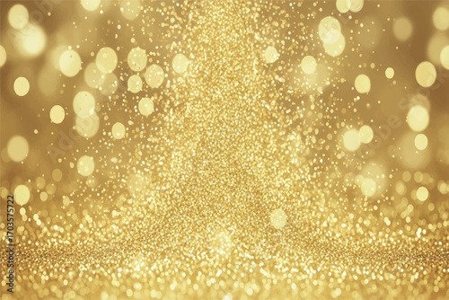 A shower of golden glitter sparkles and bokeh lights creating a festive and celebratory background effect