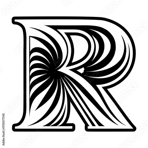 Creative letter r logo designed in glyph style