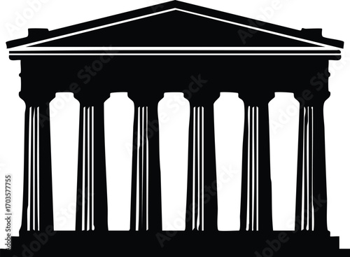 Classic greek temple ancient architecture with columns and pediment, representing history, culture, and heritage a symbol of civilization and knowledge