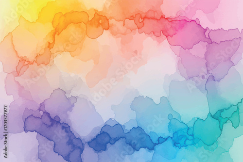 Abstract colorful watercolor background with vibrant rainbow hues blending smoothly, creating a dreamy and artistic texture