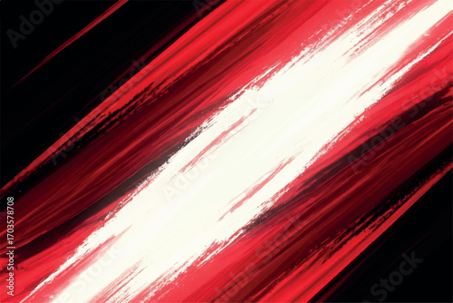 Abstract streaks of red and white light, resembling brush strokes or light trails, on a black background