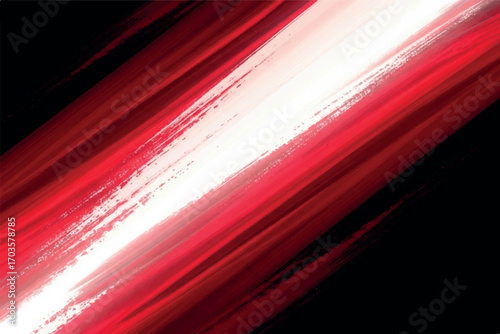 Abstract streaks of red and white light, resembling brush strokes or light trails, on a black background