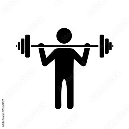 Man lifting weights in gym with dumbbell and barbell illustration