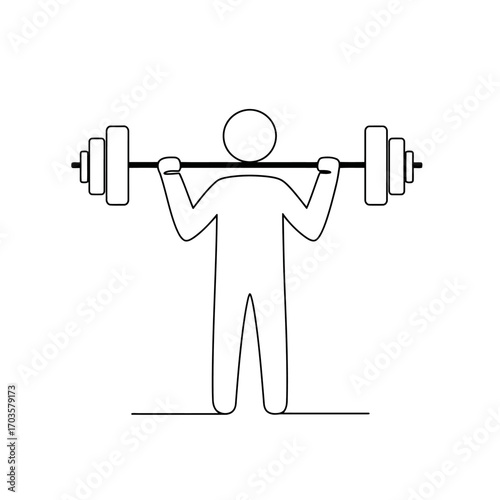 Silhouette of a man lifting weights in the gym vector illustration