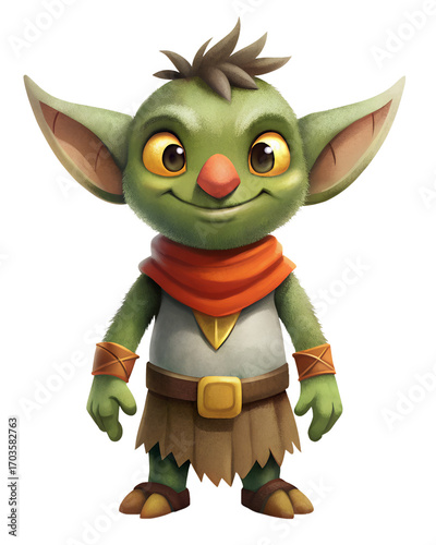 
goblin character drawn in grain style isolated on transparent background