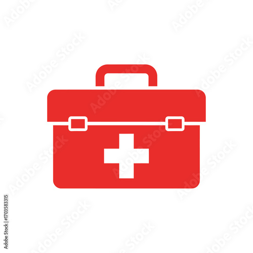 Red first-aid kit icon with a white cross, signifying medical supplies and emergency preparedness.