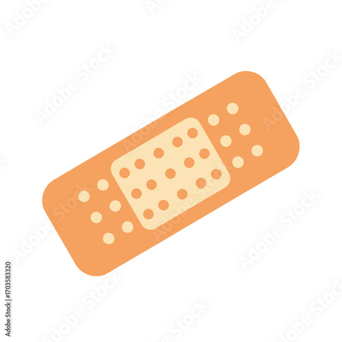 A simple illustration of a bandage, showing the adhesive and absorbent pad.