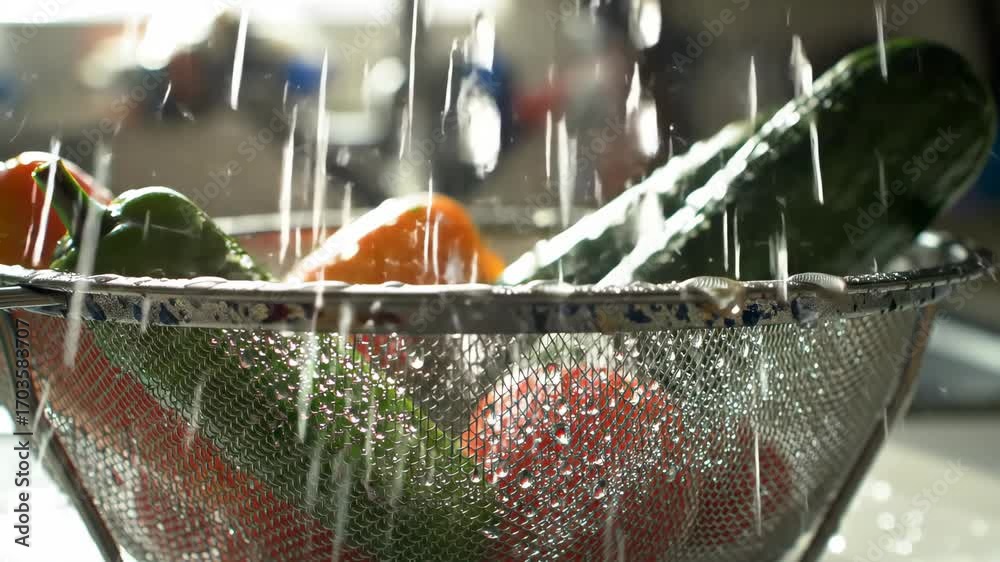 custom made wallpaper toronto digitalFresh vegetables in colander being washed under running water