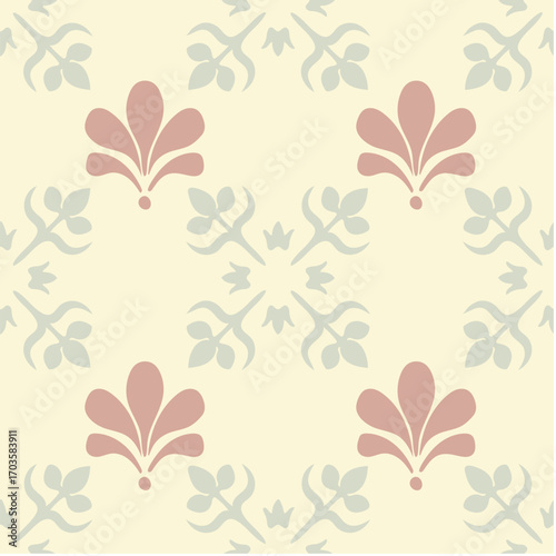 Seamless pattern background with plant and flower theme