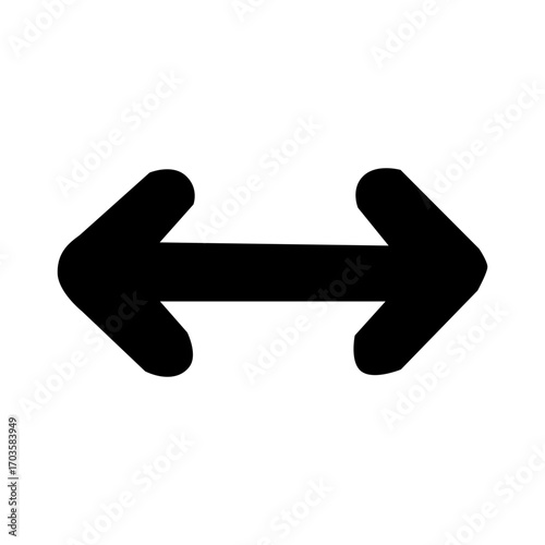 Minimal black and white arrow icon pointing left and right symbolizing change replace swap