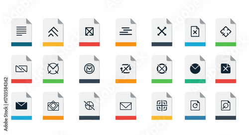 Collection of File and Email Icons.