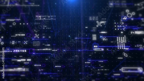 Wallpaper Mural Advanced Digital Security Technology with Big Data Analytics Visualization in Cyber Workspace Environment 4K Video background Torontodigital.ca