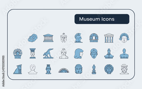 Collection of Museum and Ancient Artifact Icons history