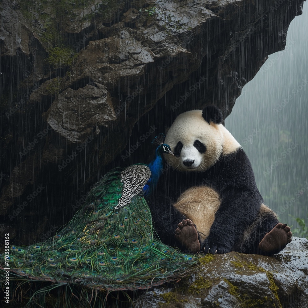 Naklejka premium giant panda bear