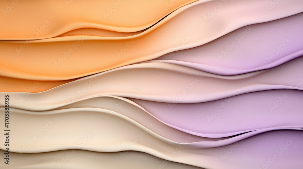 Obraz premium Soft gradient fabric waves create soothing visual experience with warm colors