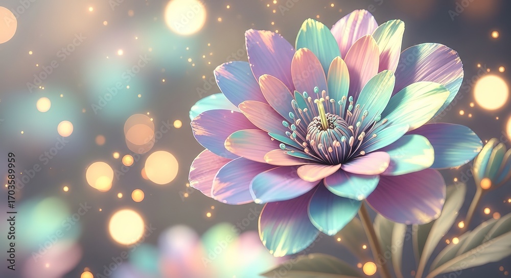 Obraz premium Enchanting Close-up of a Vibrant, Pastel-Colored Flower