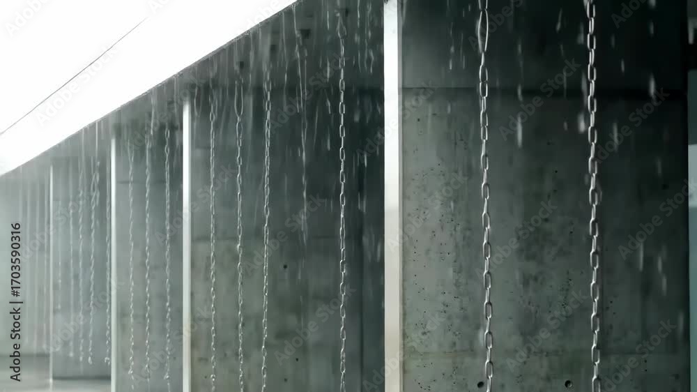 custom made wallpaper toronto digitalChains hang against concrete walls in minimal, modern architecture
