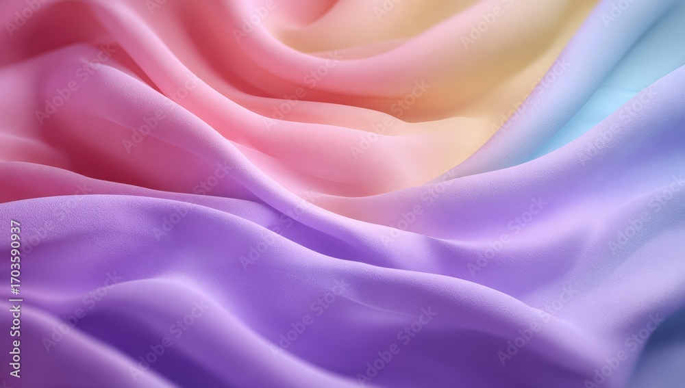 Obraz premium Smooth, flowing fabric in a spectrum of pastel colors