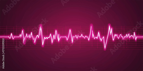 Medical graph showing the electrocardiogram heartbeat pulse on a monitor with abstract