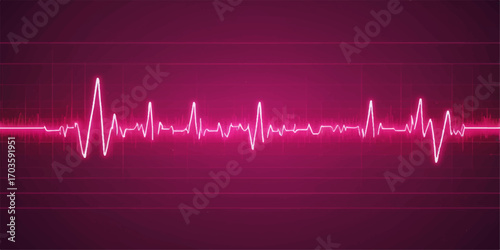 The dynamic cardiogram of a pulsing heartbeat illustrates a healthy life