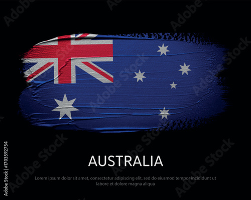 Australia National flag brush painted on black background
