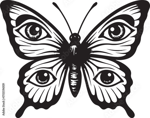 tattoo design of butterfly with eyes on wings