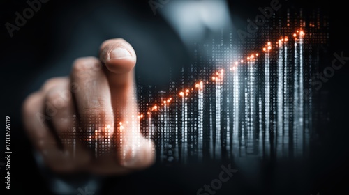 Professional Man Reviewing Financial Analysis in Modern Office, Perfect for Business Campaigns, Boosts Focus and Concentration.