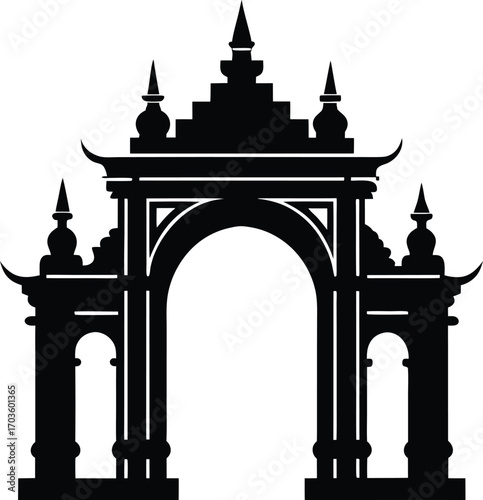 silhouette of arch on transparent background