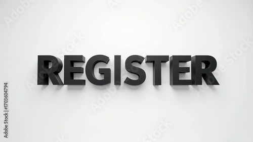 Bold black letters spell out the word REGISTER against a clean white background, symbolizing a call to action.