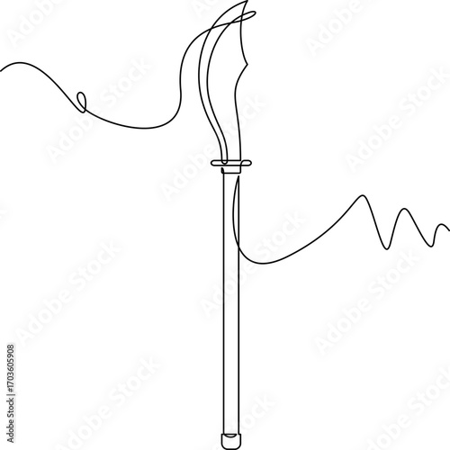 one line art Glaive vector illustration. line art, one continuous line, simple, hand drawn and sketch style. for icons, symbols, signs or logos. PNG