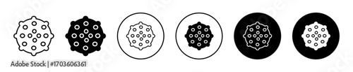 Virus Icon Variations Isolated on White Background