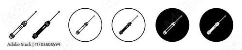 Injection Icon in Various Styles with White and Black Backgrounds