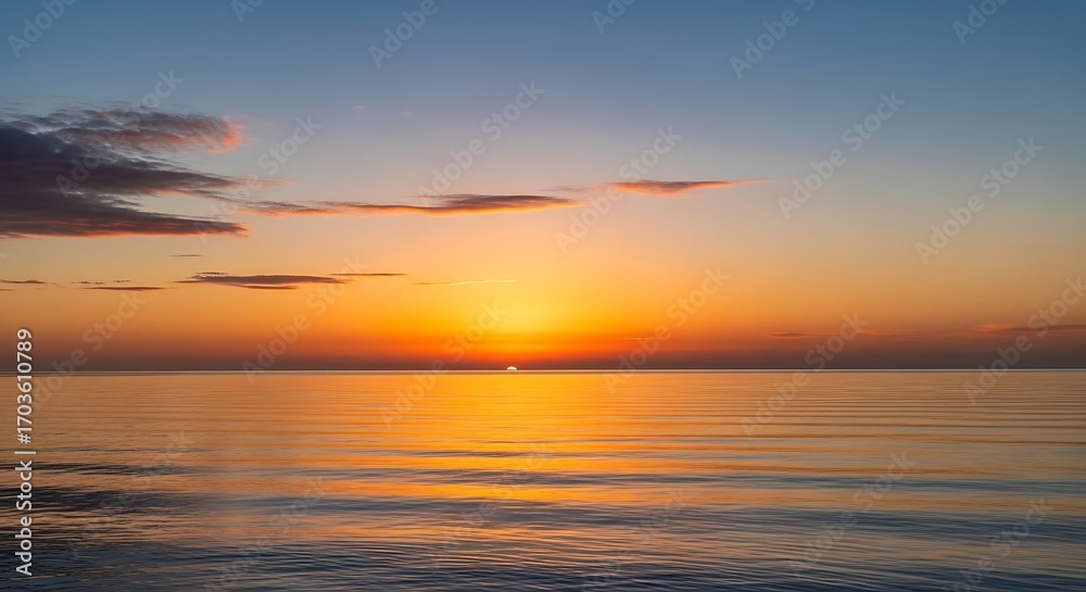 Obraz premium Sunrise over Calm Ocean.